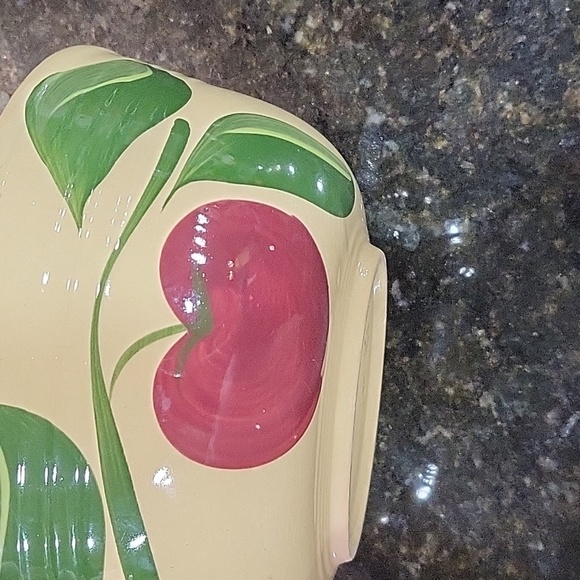 Watt Pottery #07 Ribbed NAPPY BOWL Oven Ware 3 LEAF APPLE Pattern - Picture 4 of 5